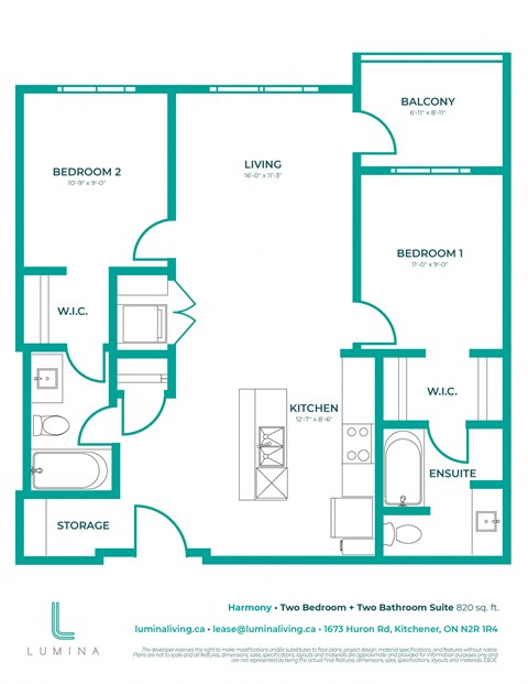 a floor plan of a two bedroom apartment